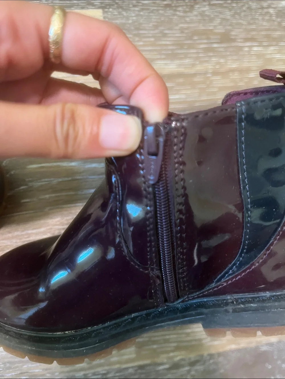 Zara Kids Wine Patent Ankle Boots